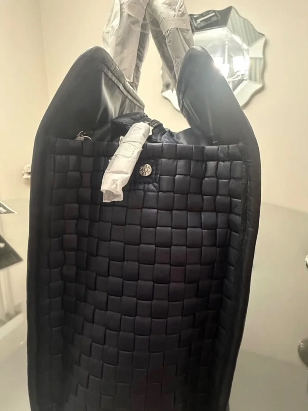 MZ Wallace Medium Woven Box Tote in Dawn (Navy) • Brand New with Tags - Picture 3 of 5